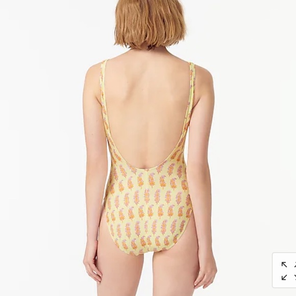 NWT!  J. Crew scoop-back one-piece swimsuit in Phool block print Sz 6 - Picture 3 of 5